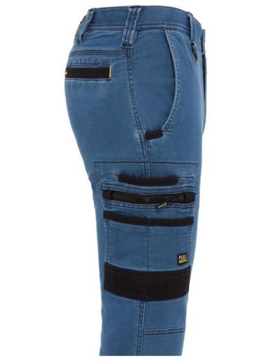 Picture of Bisley Flex & Move Stretch Cuffed Cargo Pants Denim