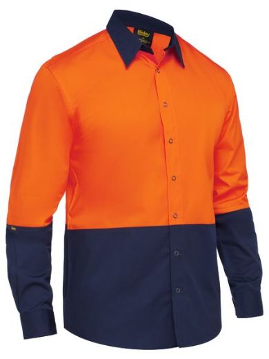 Picture of Bisley Hi Vis Food Industry Poly/Cotton Shirts Long Sleeve