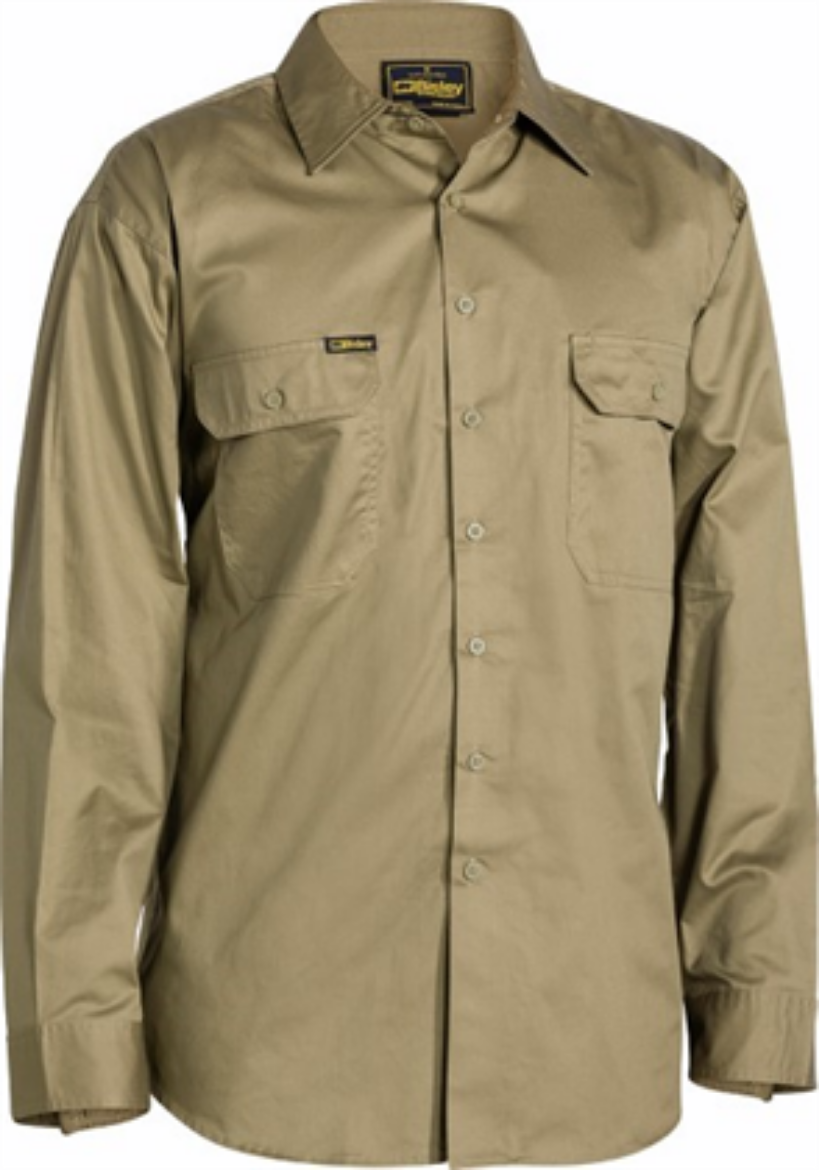 Picture of Bisley Cotton Drill Shirt Lightweight Long Sleeve with Gussetts