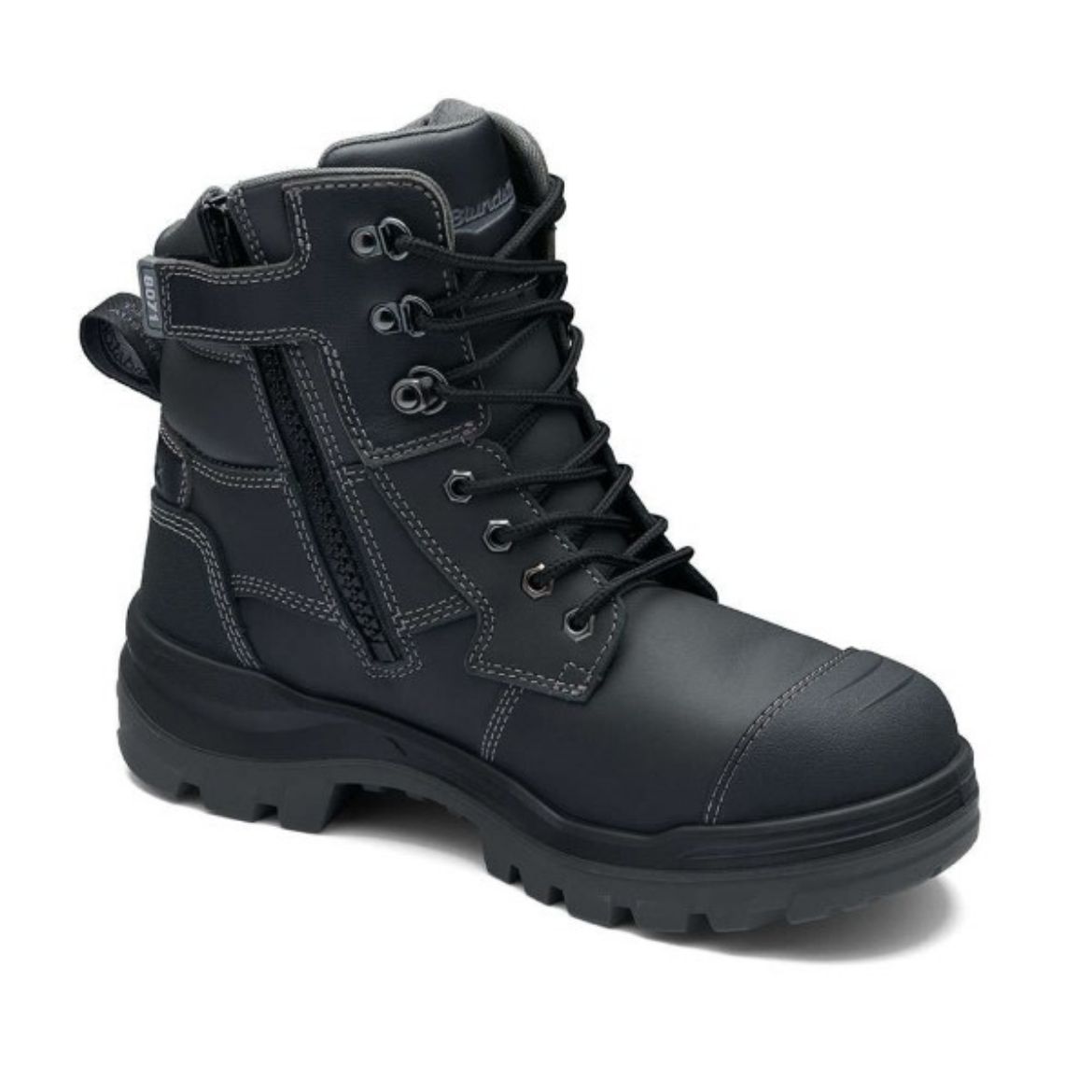 Picture of Blundstone ROTOFLEX Boot Zip Side Lace up Black TPU Toe Guard
