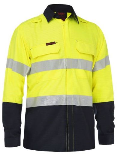 Picture of Bisley Mens Apex 185 Hi Vis Ripstop Vented FR Shirt PPE2 ATPV 8.5