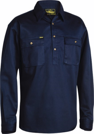 Picture of Bisley Cotton Drill Shirt Closed Front Long Sleeve