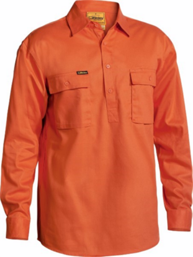 Picture of Bisley Cotton Drill Shirt Closed Front Long Sleeve