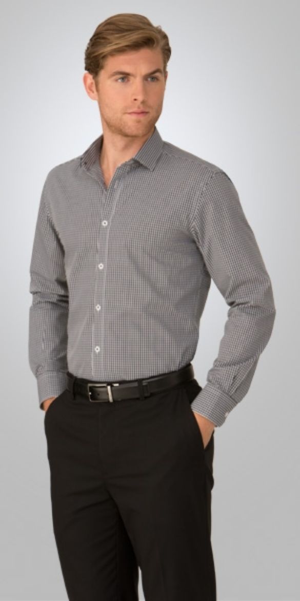 Picture of City Collection Mens So Ezy Check Shirt Long Sleeve