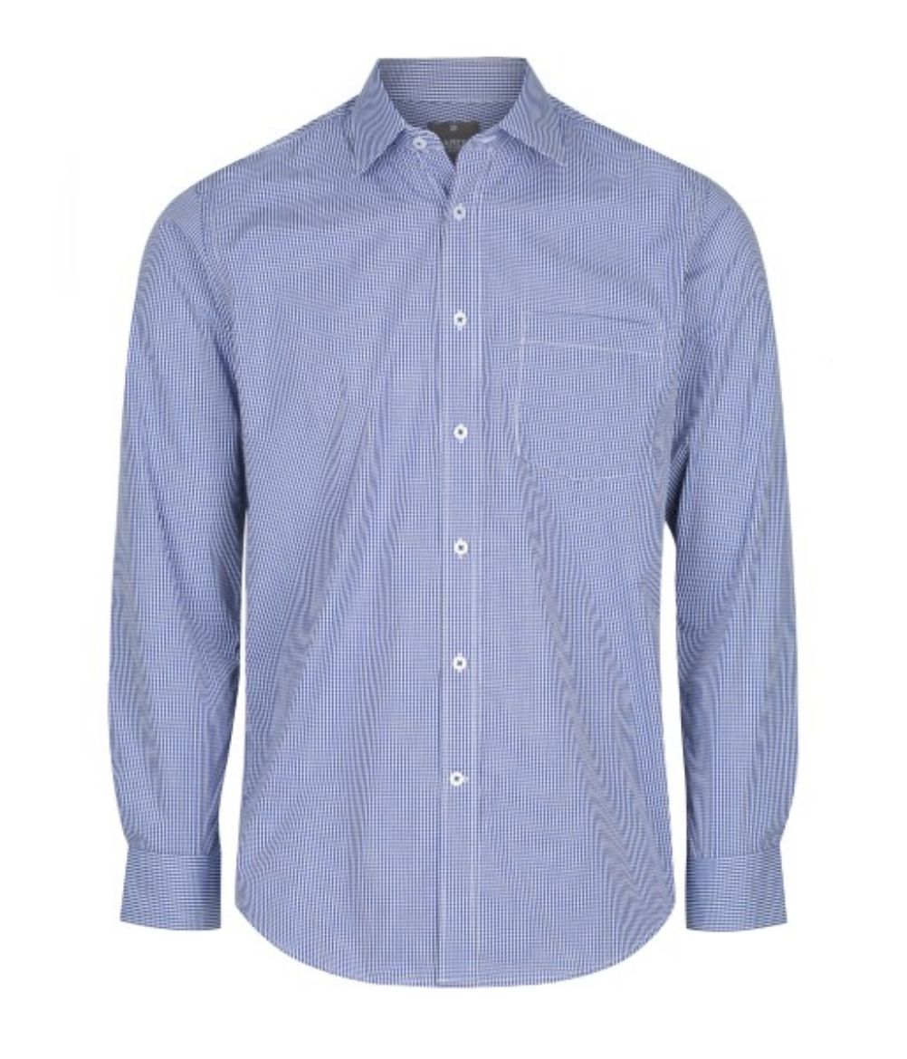 Picture of Gloweave Mens Westgarth Gingham Check Slim Fit Hospitality Long Sleeve Shirt