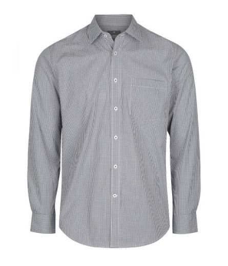 Picture of Gloweave Mens Westgarth Gingham Check Slim Fit Hospitality Long Sleeve Shirt