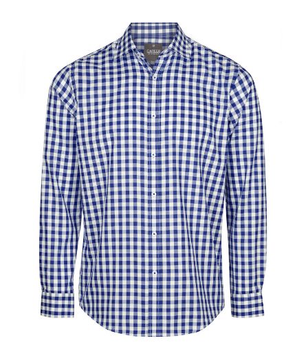 Picture of Gloweave Mens Degraves Royal Oxford Check Long Sleeve Shirt