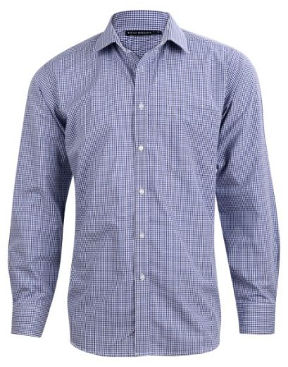 Picture of Benchmark Mens Two Tone Gingham Long Sleeve Shirt