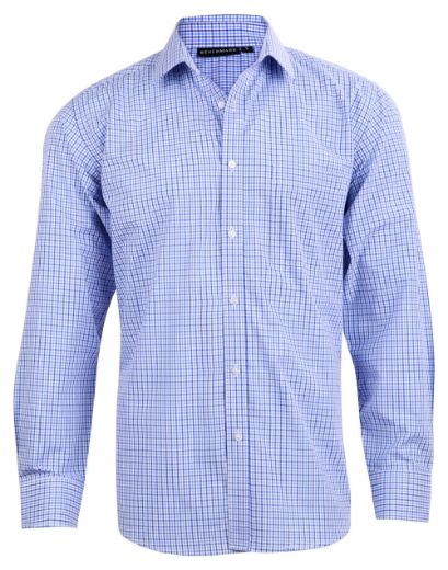 Picture of Benchmark Mens Two Tone Gingham Long Sleeve Shirt