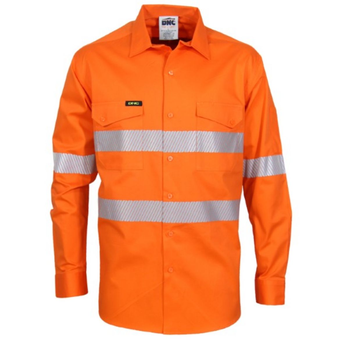 Picture of DNC Hi-Vis Segment Taped Coolight Shirt Long Sleeve Orange