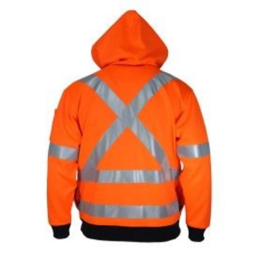 Picture of DNC Hi-Vis Full Zip "X" Back Fleecy Hoodie Orange