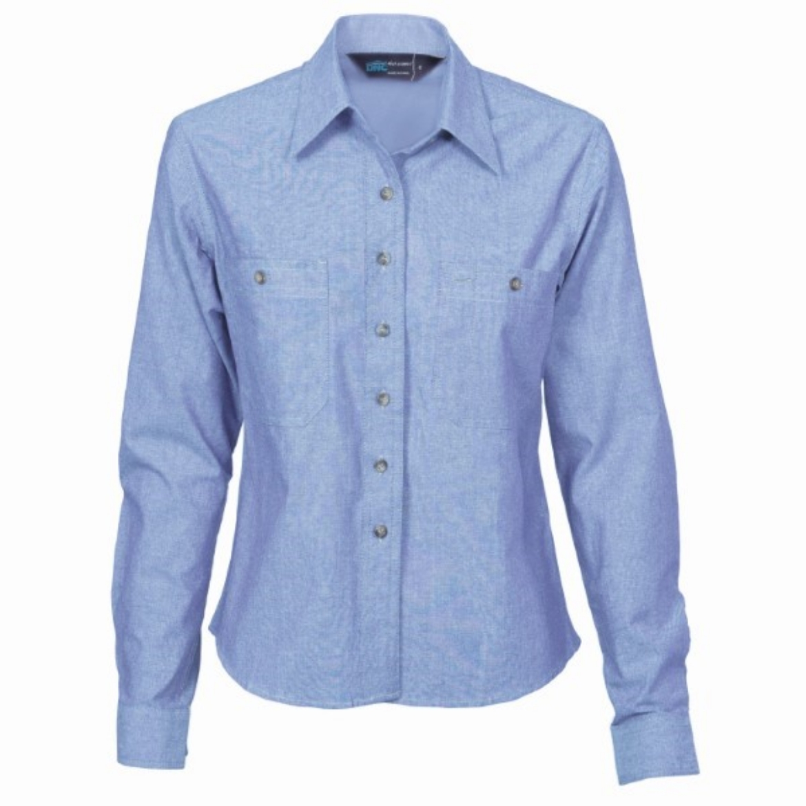 Picture of DNC Ladies Blue Cotton Chambray Shirt Long Sleeve