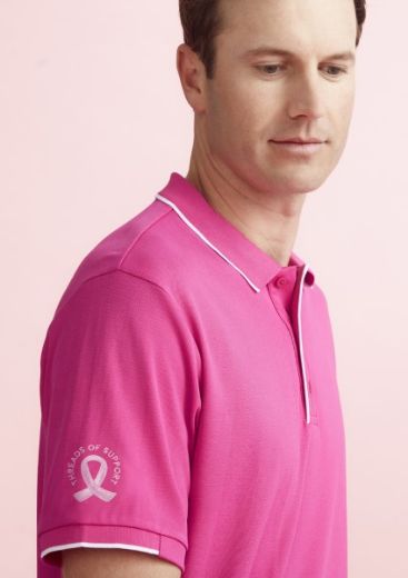 Picture of Bizcare Mens Pink Short Sleeve Polo