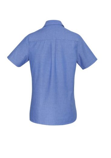 Picture of Biz Collection Ladies Blue Chambray Shirt Short Sleeve 100% cotton