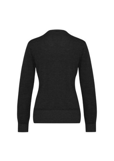 Picture of Biz Collection Ladies Origin Black/Charcoal Cardigan 100% Merino Wool