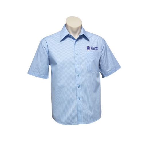 Picture of Biz Collection Mens Micro Check Shirt Short Sleeve 50% Cotton 50% Polyester
