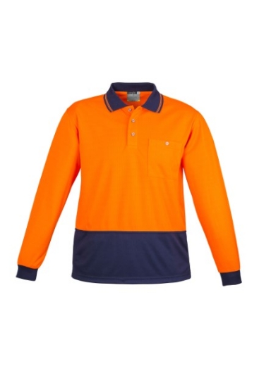 Picture of Syzmik Mens Basic Polo Shirt 100% Polyester Long Sleeve
