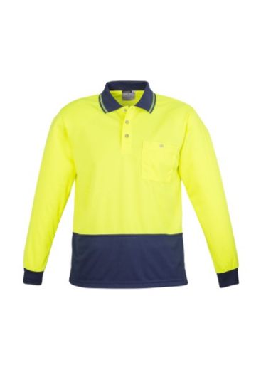 Picture of Syzmik Mens Basic Polo Shirt 100% Polyester Long Sleeve