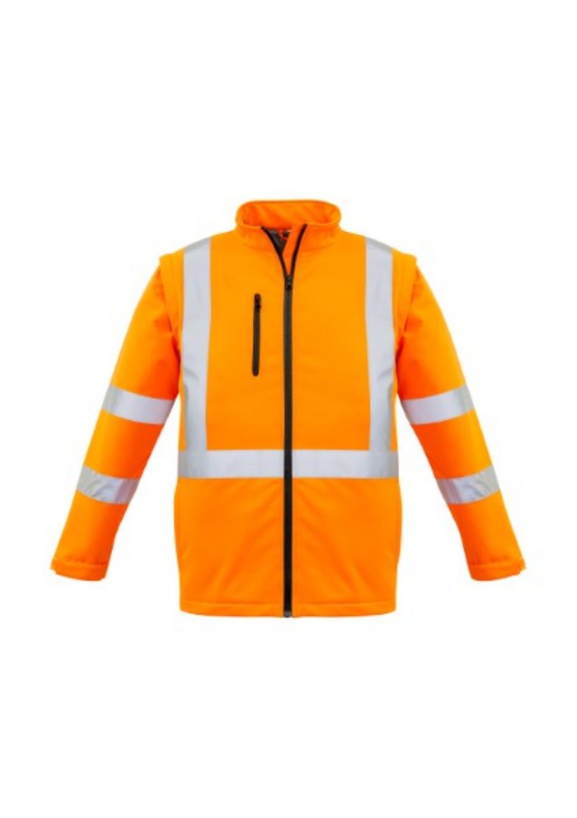 Picture of Syzmik Soft Shell Jacket 2 in 1 X Pattern Reflective Tape Orange (CF10028)