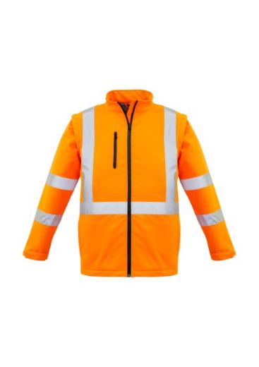 Picture of Syzmik Soft Shell Jacket 2 in 1 X Pattern Reflective Tape Orange (CF10028)