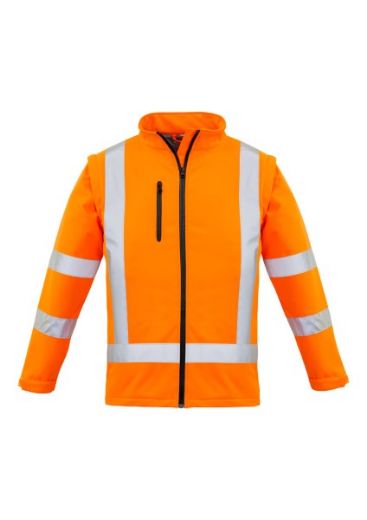 Picture of Syzmik Ladies Hi Vis NSW Rail 2 In 1 Softshell Jacket Reflective Tape Orange