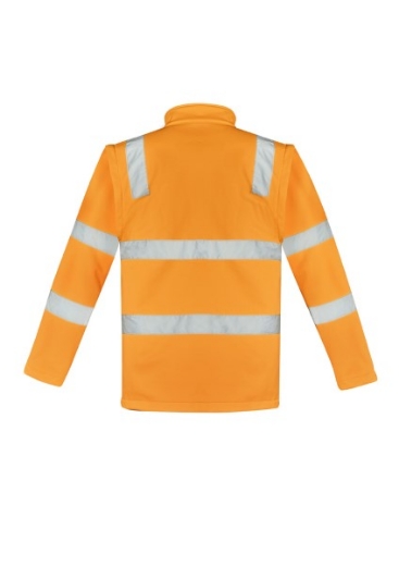Picture of Syzmik Unisex Hi Vis VIC Rail 2 In 1 Softshell Jacket Reflective Tape Orange