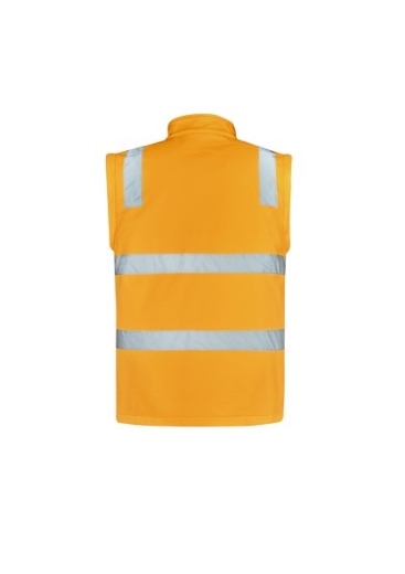Picture of Syzmik Unisex Hi Vis VIC Rail 2 In 1 Softshell Jacket Reflective Tape Orange
