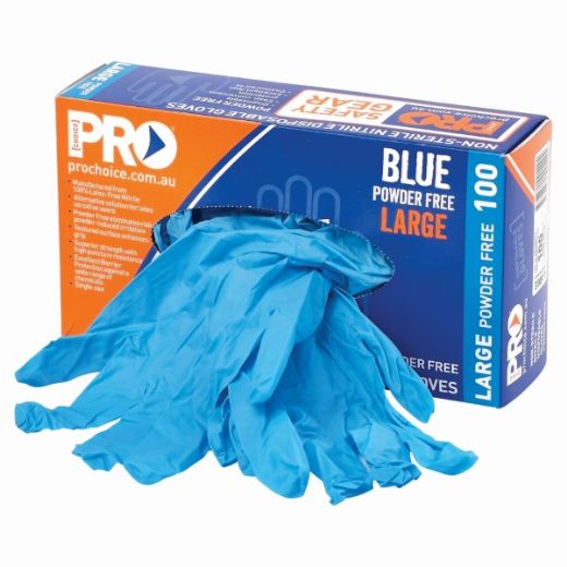 Picture of ProChoice Disposable Nitrile Glove Powder Free Blue