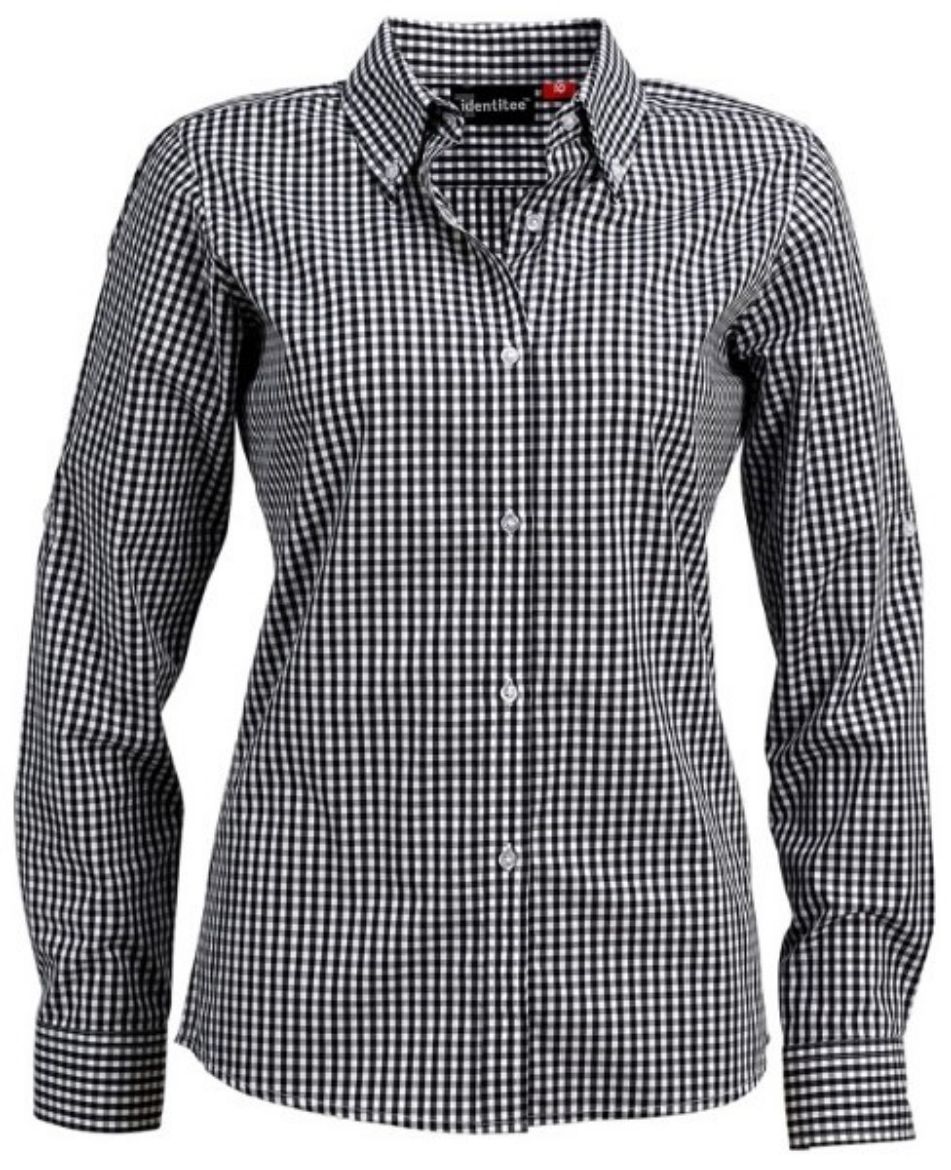 Picture of Identitee Ladies Miller Long Sleeve Gingham Shirt