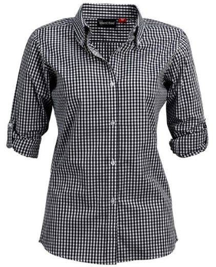 Picture of Identitee Ladies Miller Long Sleeve Gingham Shirt