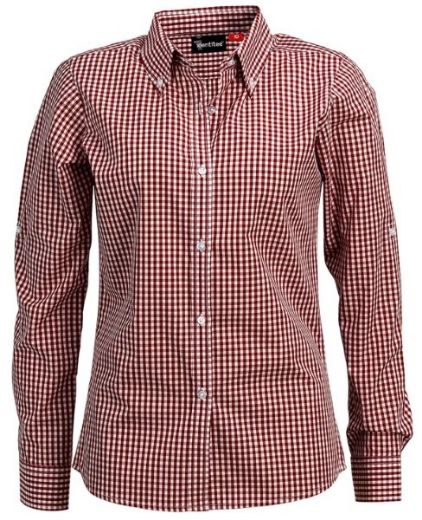 Picture of Identitee Ladies Miller Long Sleeve Gingham Shirt