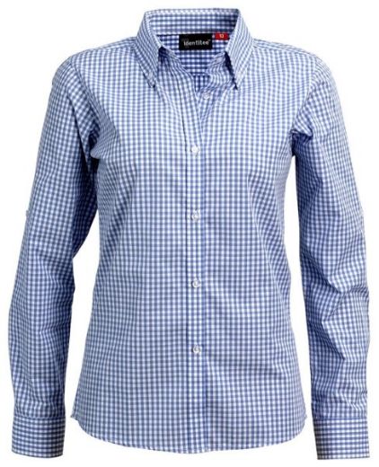 Picture of Identitee Ladies Miller Long Sleeve Gingham Shirt