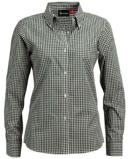 Picture of Identitee Ladies Miller Long Sleeve Gingham Shirt