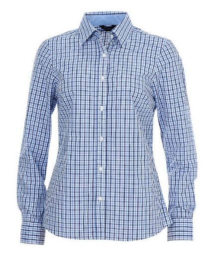 Picture of Identitee Ladies Hudson Long Sleeve Gingham Shirt