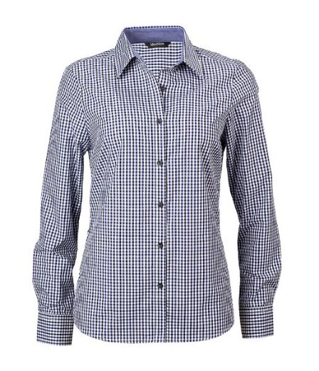 Picture of Identitee Ladies Hudson Long Sleeve Gingham Shirt