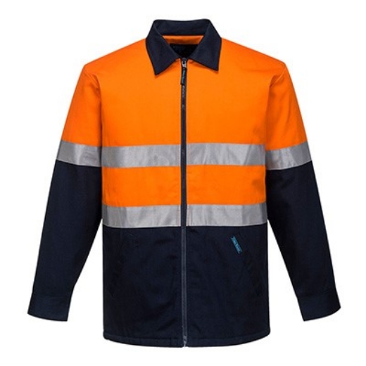 Picture of Prime Mover Quilt Padded Cotton Drill Jacket with 2 Ring Reflective Tape
