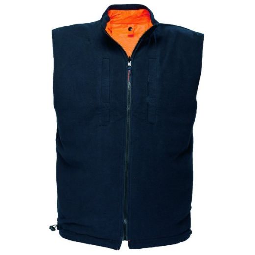 Picture of Prime Mover Hi Vis Reversible Vest with Polar Fleece Lining X Pattern Reflective Tape