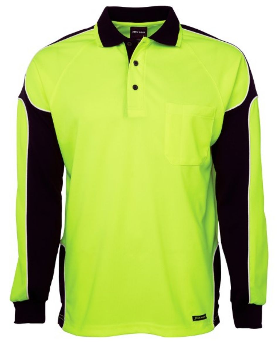 Picture of JB's Hi Vis Arm Panel Polo Shirt Long Sleeve 100% Polyester 2 Tone