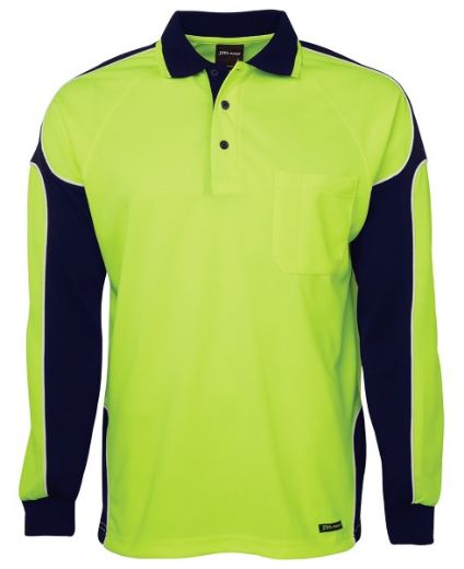 Picture of JB's Hi Vis Arm Panel Polo Shirt Long Sleeve 100% Polyester 2 Tone