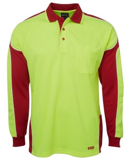 Picture of JB's Hi Vis Arm Panel Polo Shirt Long Sleeve 100% Polyester 2 Tone