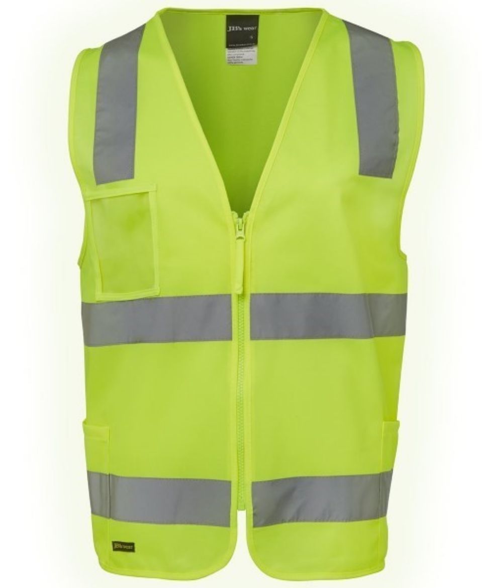 Picture of JB's Hi Vis Day Night Zip Safety Vest with ID Pocket 100% Polyester