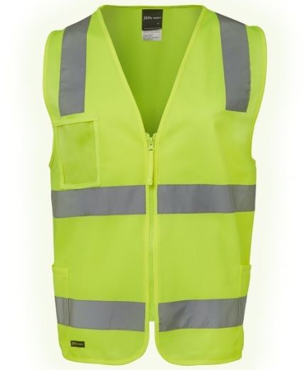 Picture of JB's Hi Vis Day Night Zip Safety Vest with ID Pocket 100% Polyester