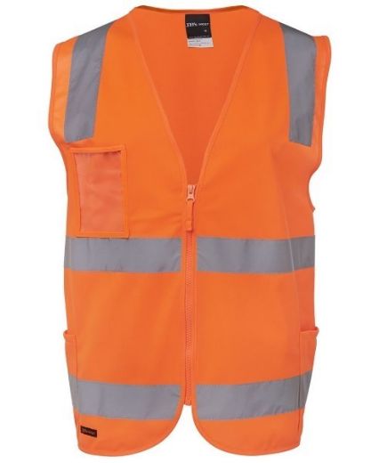 Picture of JB's Hi Vis Day Night Zip Safety Vest with ID Pocket 100% Polyester