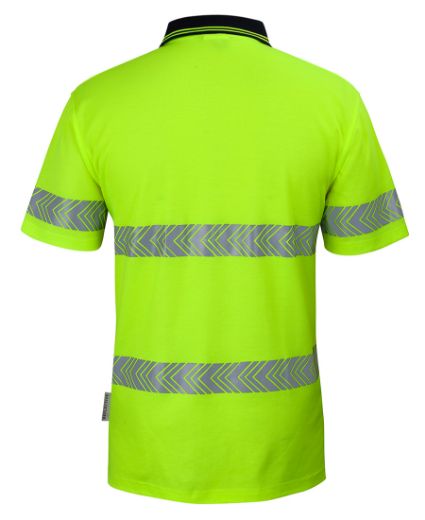 Picture of JB's Hi Vis Cotton Back Short Sleeve Polo Shirt with Segmented Reflective Tape