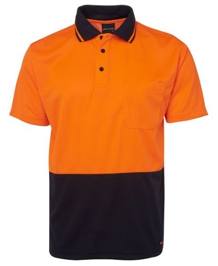Picture of JB's Kids Hi Vis Traditional Polo Shirt Short Sleeve 100% Polyester 2 Tone