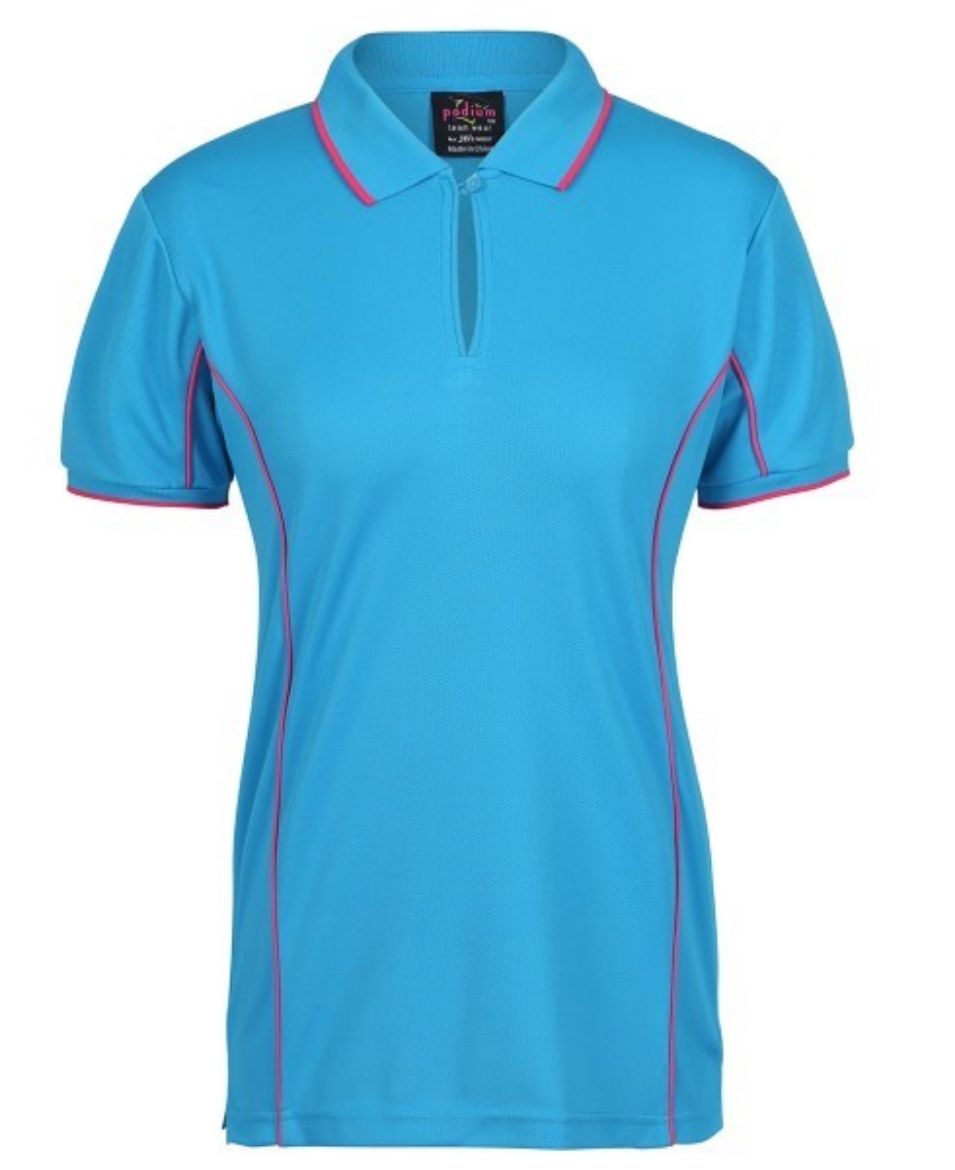 Picture of Podium Ladies Piping Polo Shirt 100% Polyester Pique Knit