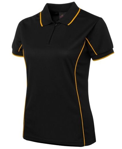 Picture of Podium Ladies Piping Polo Shirt 100% Polyester Pique Knit