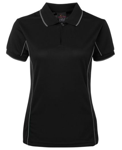 Picture of Podium Ladies Piping Polo Shirt 100% Polyester Pique Knit