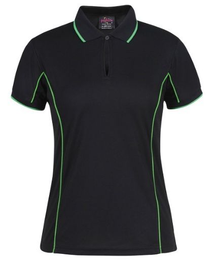 Picture of Podium Ladies Piping Polo Shirt 100% Polyester Pique Knit