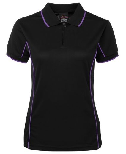 Picture of Podium Ladies Piping Polo Shirt 100% Polyester Pique Knit